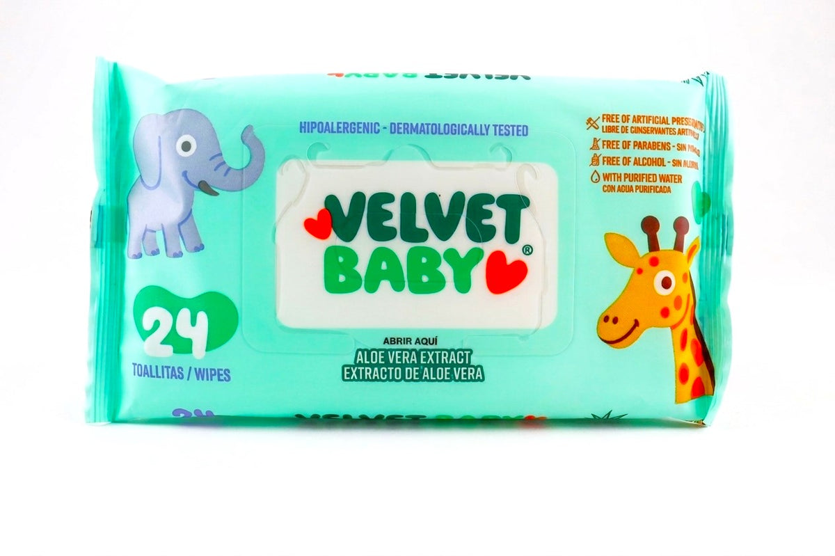VELVET BABY TOALLAS HUMEDAS EXTRACTO DE ALOE VERA 24 UND