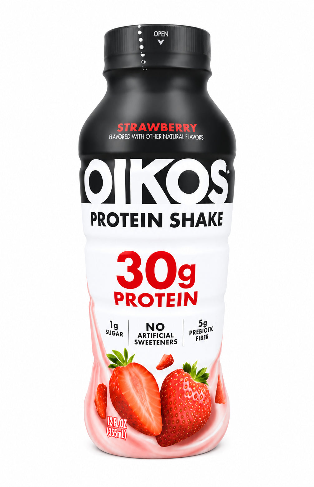 OIKOS STRAWBERRY PROTEIN SHAKE 12 OZ