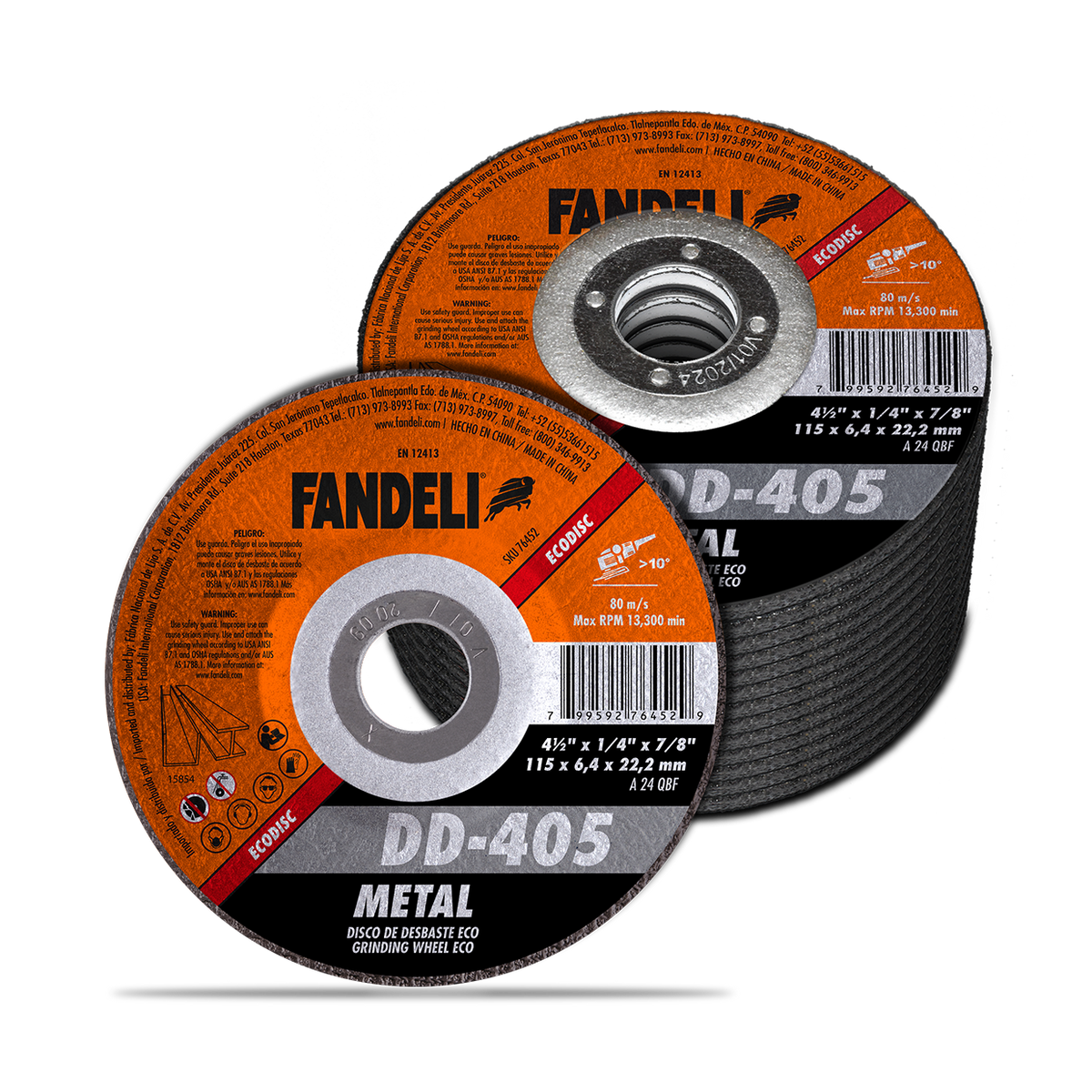 DISCO DESBASTE METAL ECO 4 1/2 X 1/4 X 7/8" FANDELI