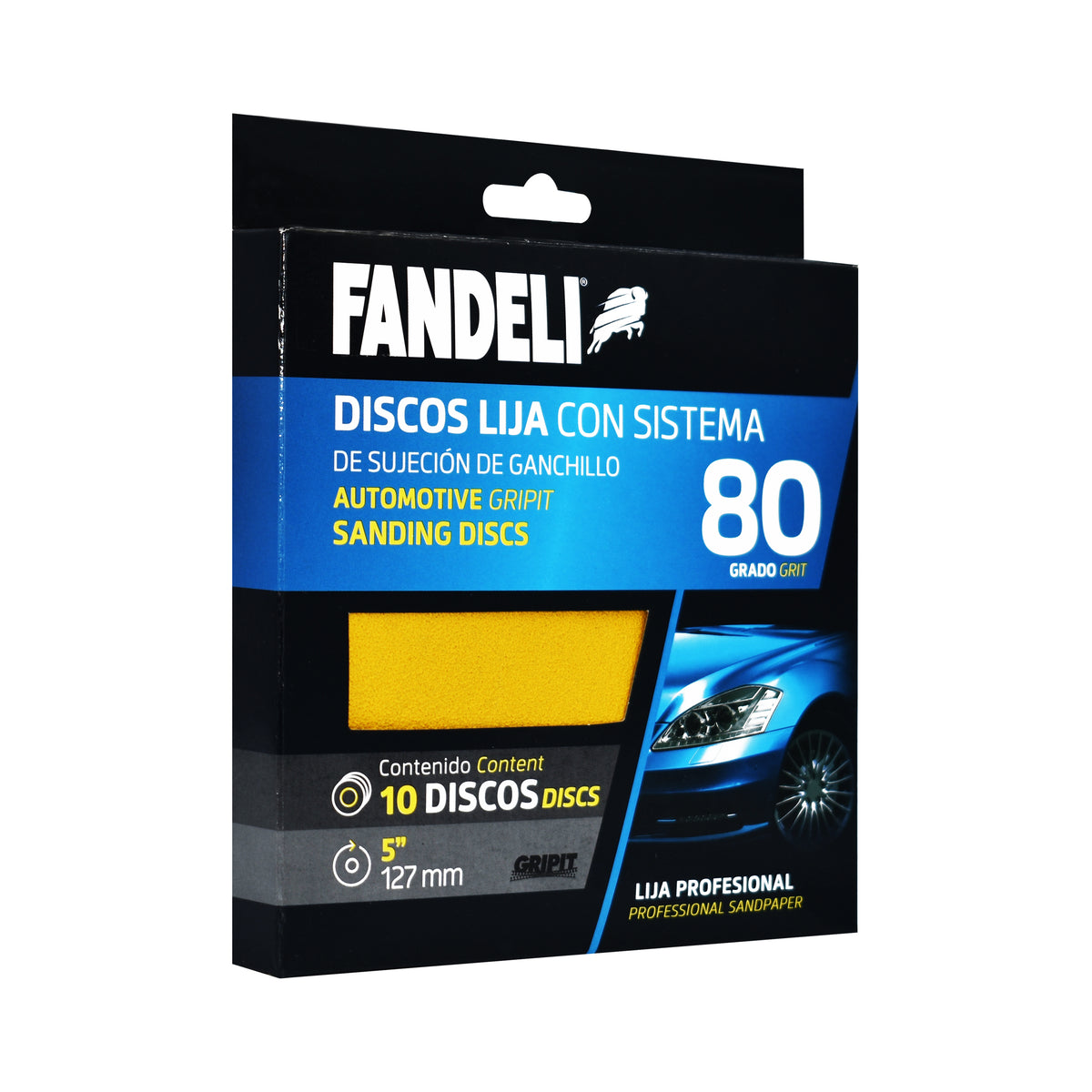 KIT DISCO A080 080P FANDELI 0.127m PAPEL GRIPITKWIK-GRIP GOLD DISCS 5" X 0