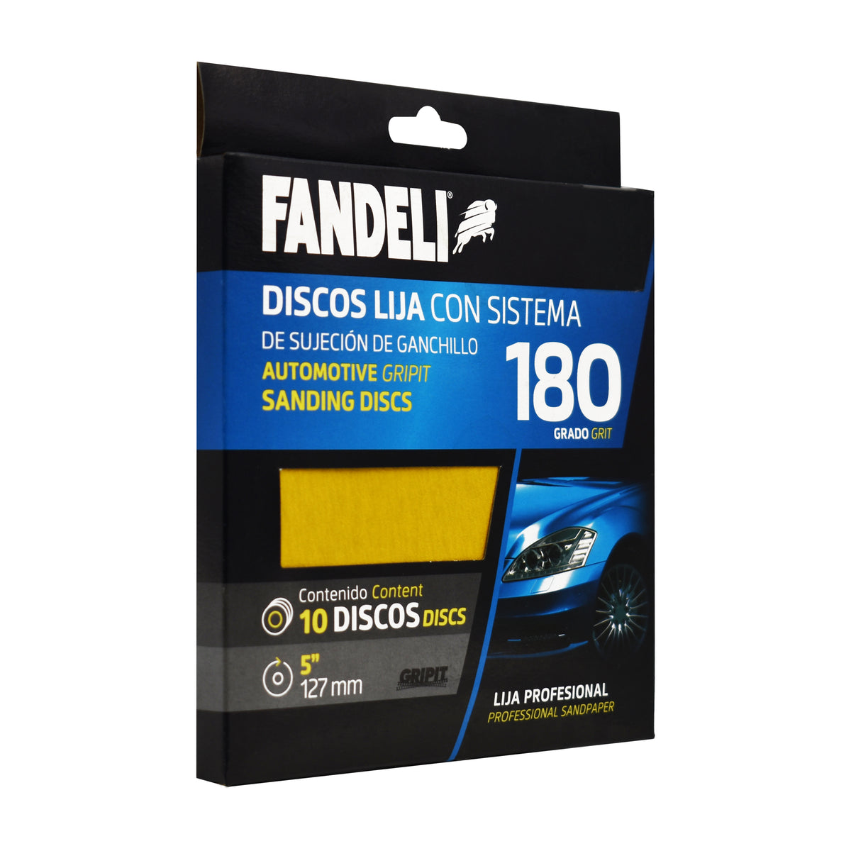 KIT 10 DISCOS A080 180P FANDELI 0.127m PAPEL GRIPITKWIK-GRIP GOLD DISCS 5" X 0