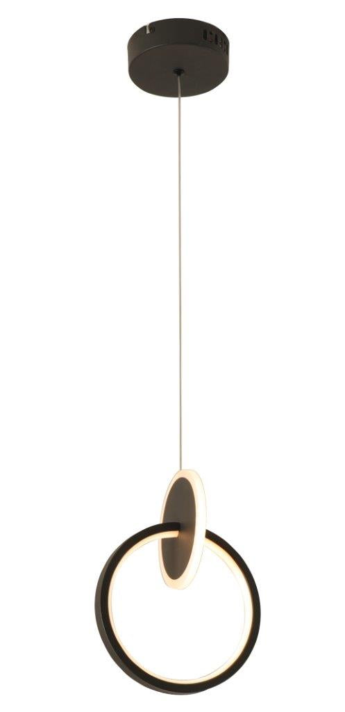 LAMP.  DE T. COLGANTE NEGRO, LUZ LED 15W, 20CM X 150CM 00460BK-3K HOME DELIGHT