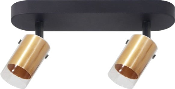 LAMP.  2 SPOT 2XGU10-40W, NEGRO+DORADO, 0876GD-2L HOME DELIGHT (NO INC. BOMBILLO)