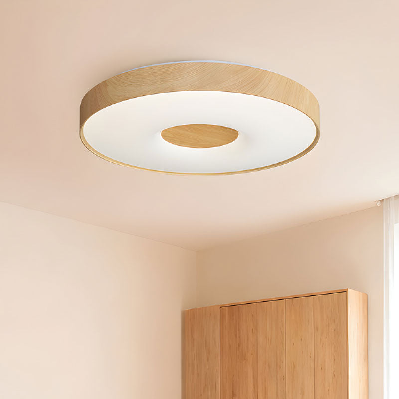 LAMP.  REDONDA DE TECHO PLAFON LED 30W, 39CM, 00887C-LW-CCT AC. MADERA HOME DELIGHT