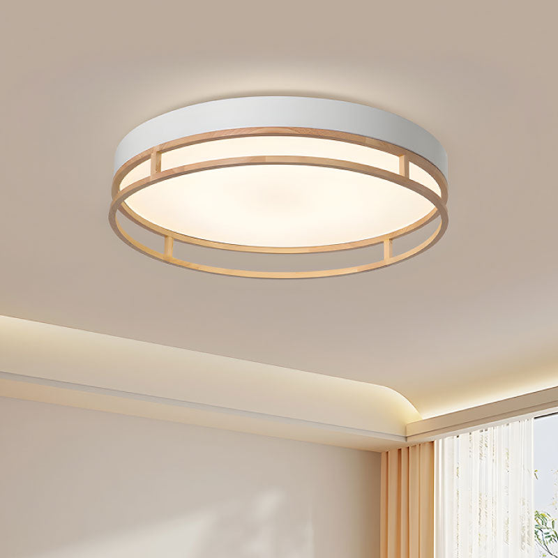 LAMP. REDONDA DE TECHO PLAFON LED 30W , 40CM, 00889C-WH-CCT AC. WHITE WOOD HOME DELIGHT
