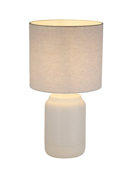 LAMP. DECO. PARA MESA E27-40W, 00911T-NAT, AC. BLANCO/CERAMICA HOME DELIGHT (NO INC. BOMBILLO)