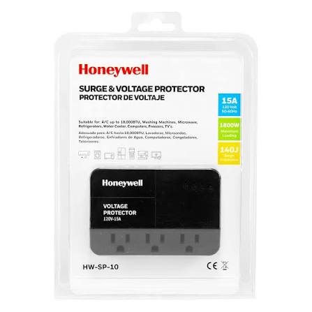 PROTECTOR DE VOLTAJES 3 ENCHUFES NEGRO 1800W 120V/15AMP HW-SP-10 HONEYWELL
