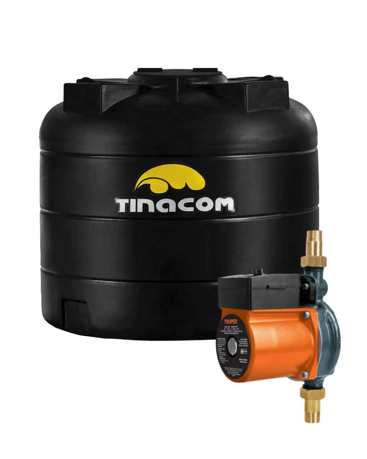 COMBO TINACO 265GLS TINACOM + BOMBA 1/6 HP PRESURIZADORA TRUPER