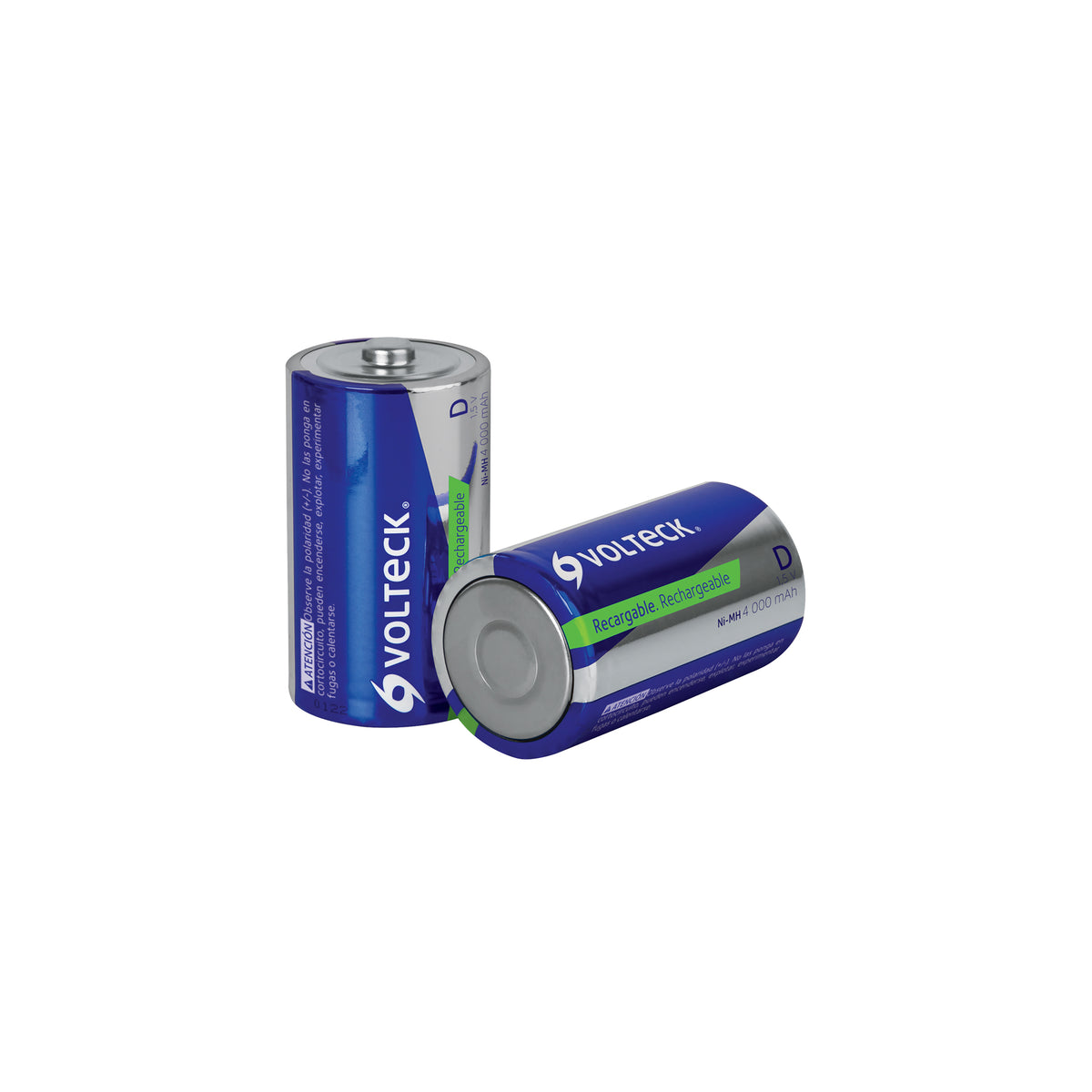 PILAS RECARGABLES D, 4000 MAH, 2 PIEZAS VOLTECH