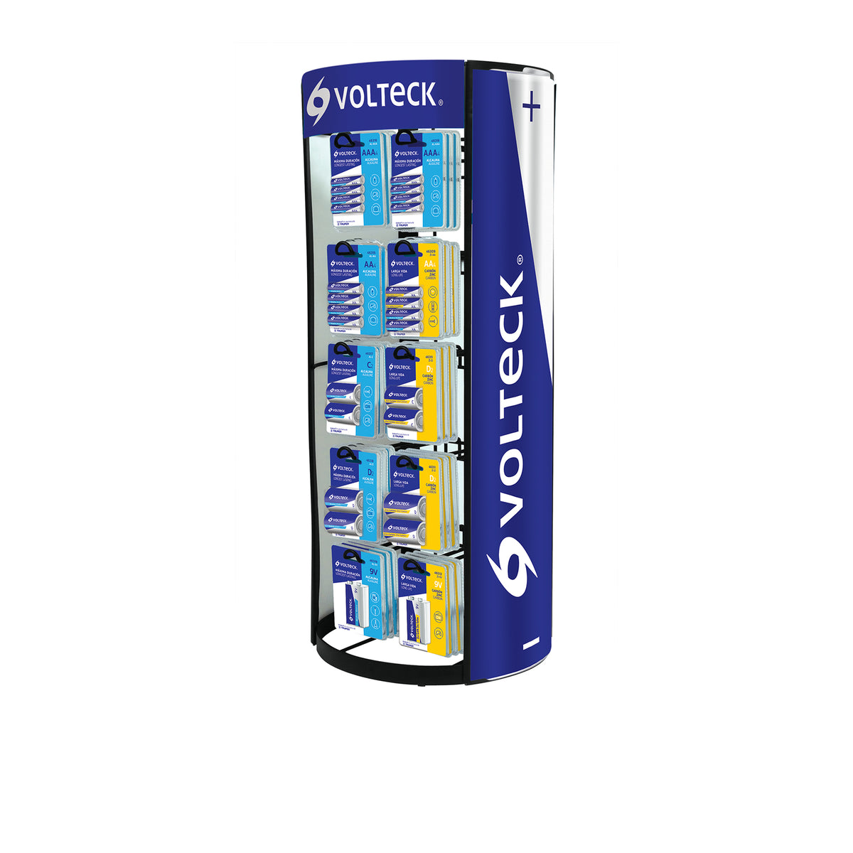 EXHIBIDOR DESPACHADOR DE PILAS VOLTECK 1 78X30X30 CM.