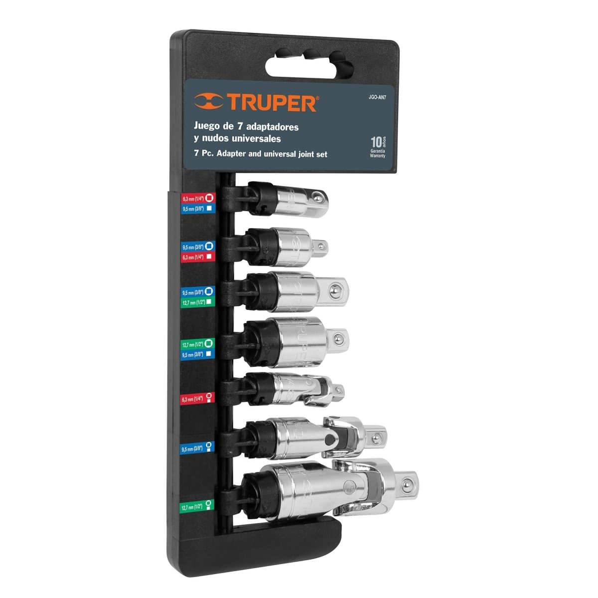 ADAPTADORES Y NUDOS UNIVERSALES EN JUEGO DE 7 PIEZAS TRUPER - SUPERMIX