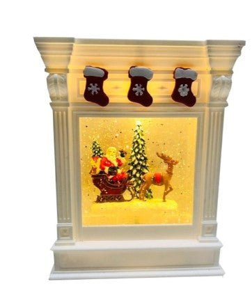 ADORNO DE NAVIDAD CHIMENEA CON LUZ Y MUSICA - SUPERMIX