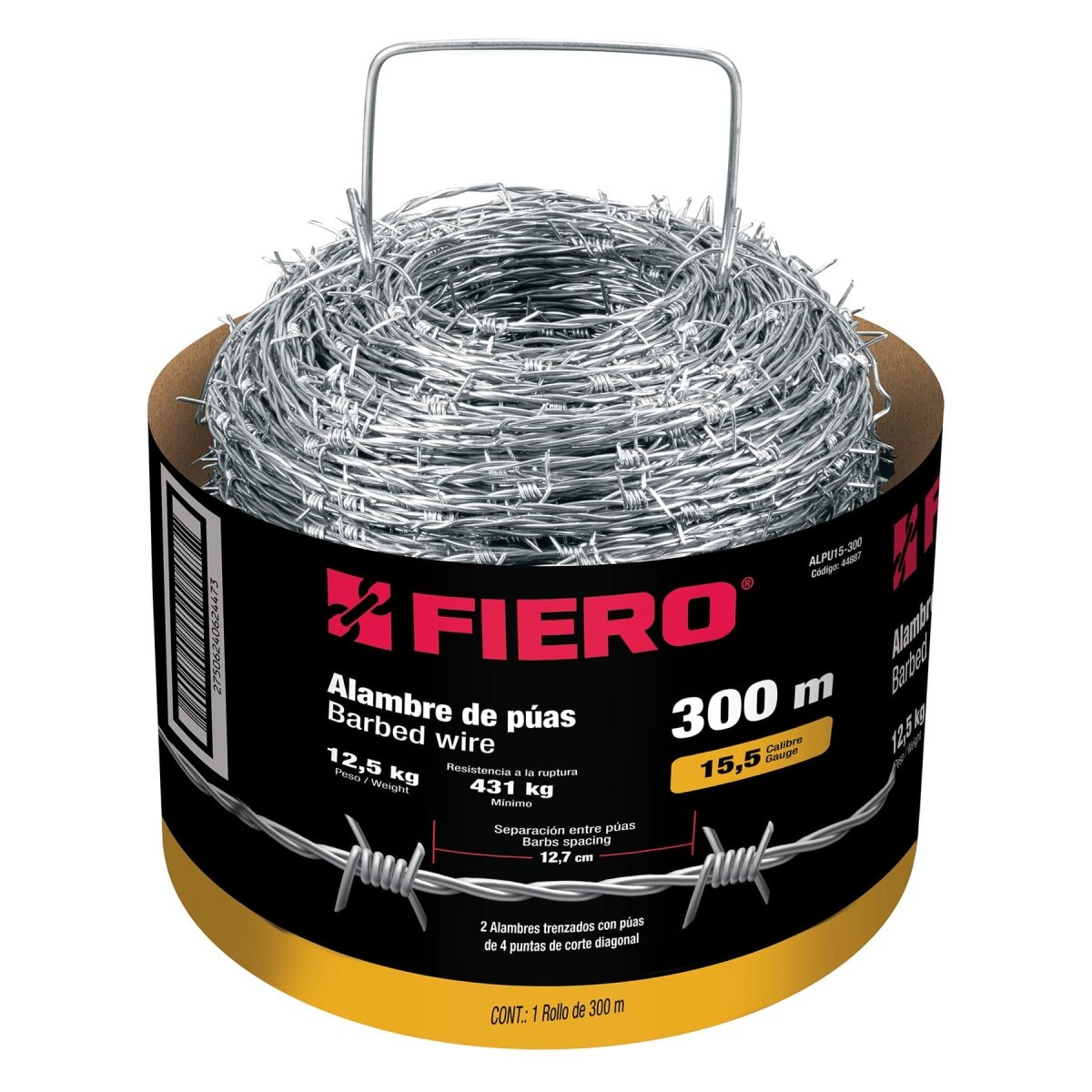 ALAMBRE DE PUAS C - 15.5 PUAS DE 300M FIERO... - SUPERMIX