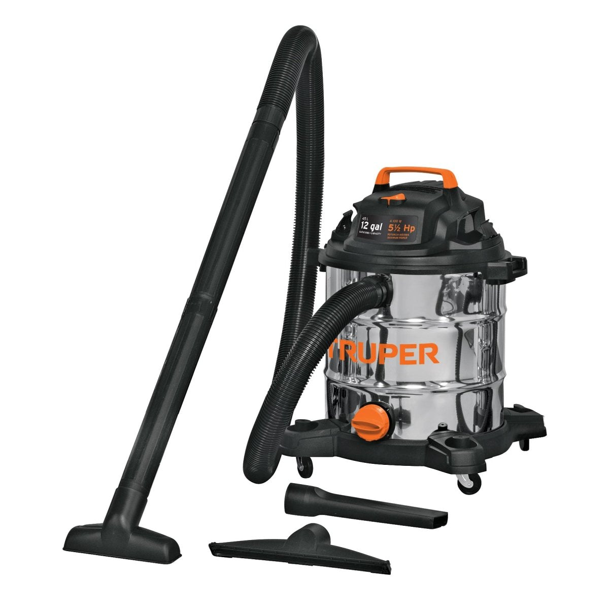 ASPIRADORA 12GL PARA SECO Y MOJADO DE ACERO INOXIDABLE TRUPER - SUPERMIX