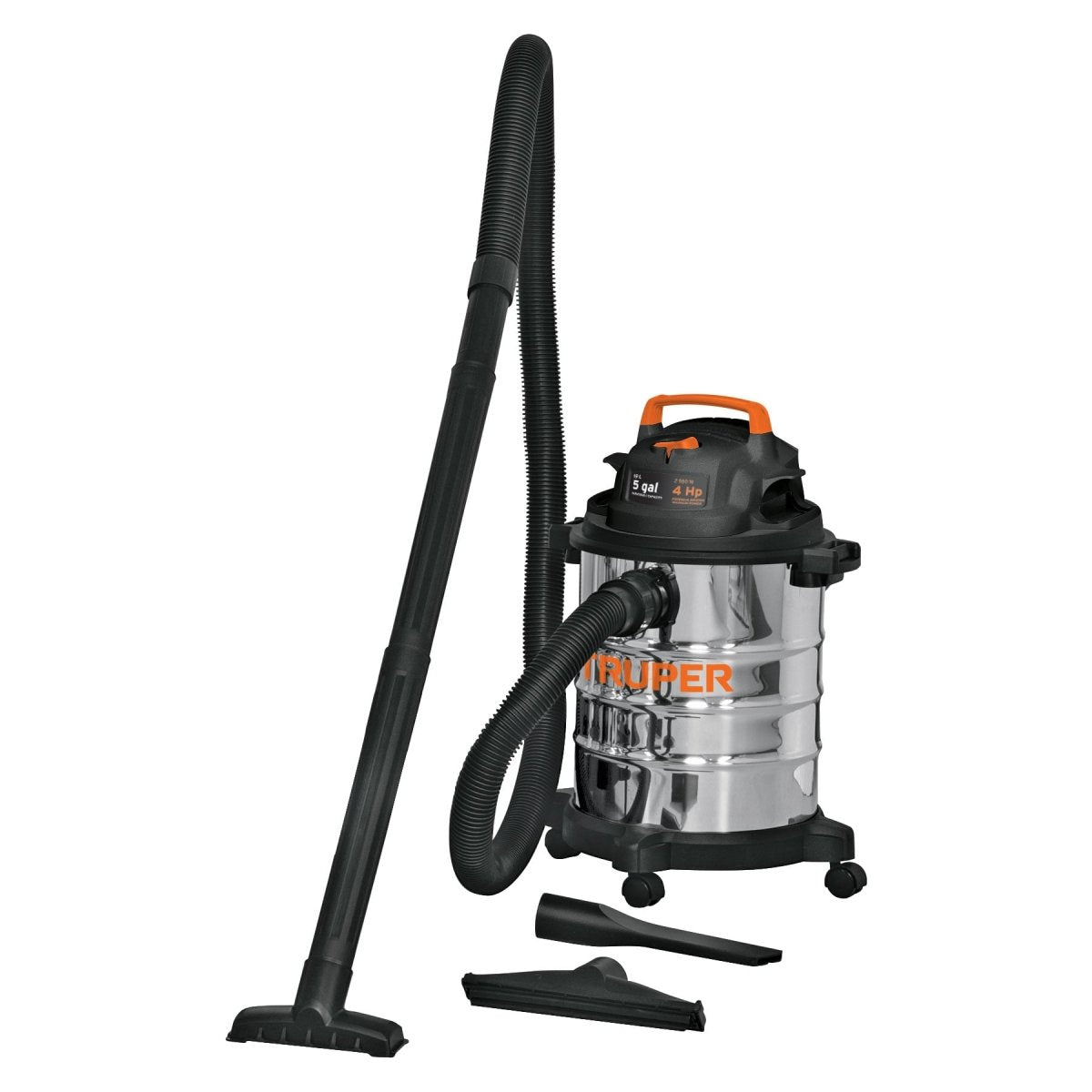 ASPIRADORA 5GL PARA SECO Y MOJADO DE ACERO INOXIDABLE TRUPER - SUPERMIX