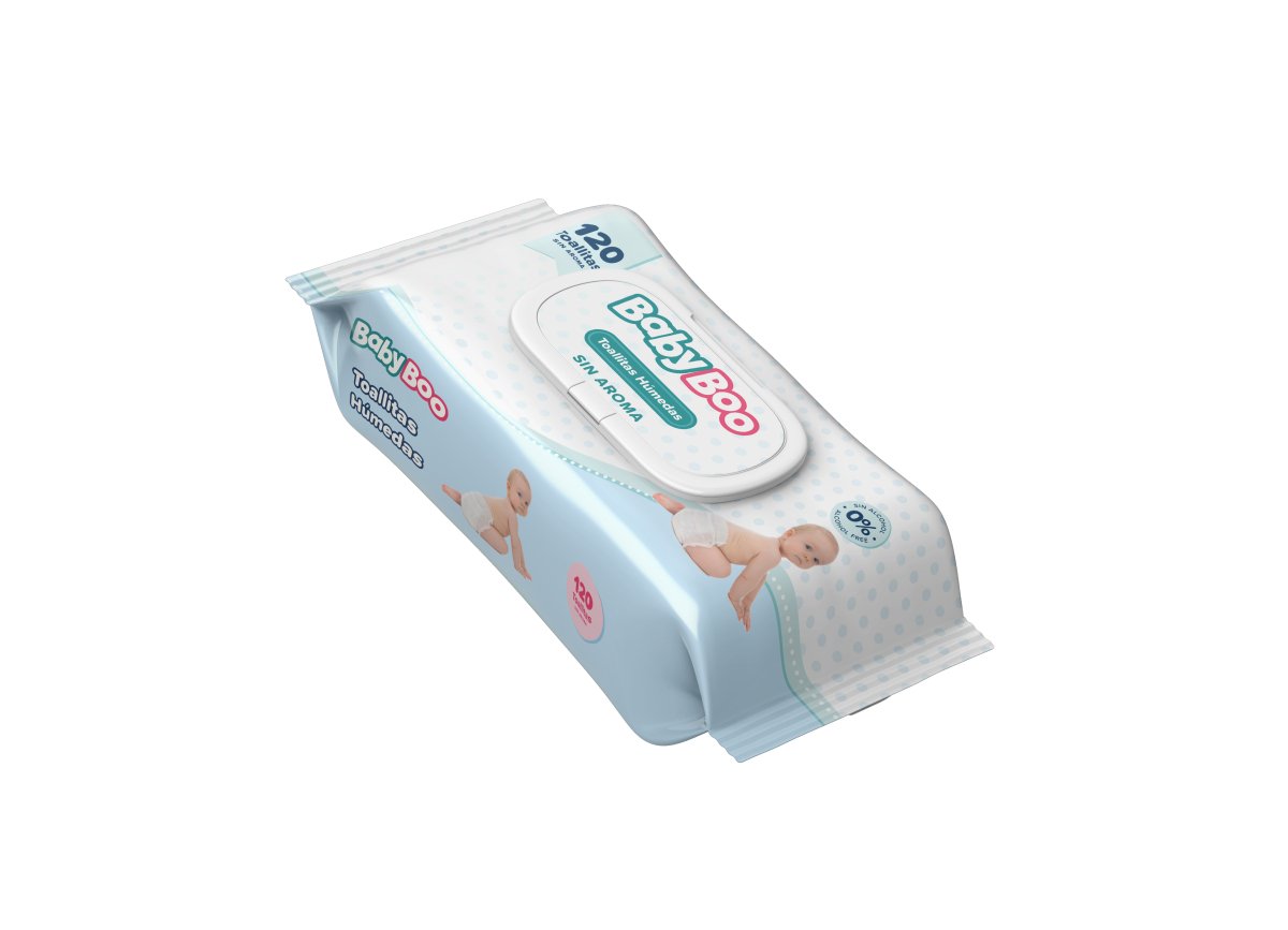 BABYBOO TOALLAS HUMEDAS SIN FRAGANCIA 120 UNDS - SUPERMIX