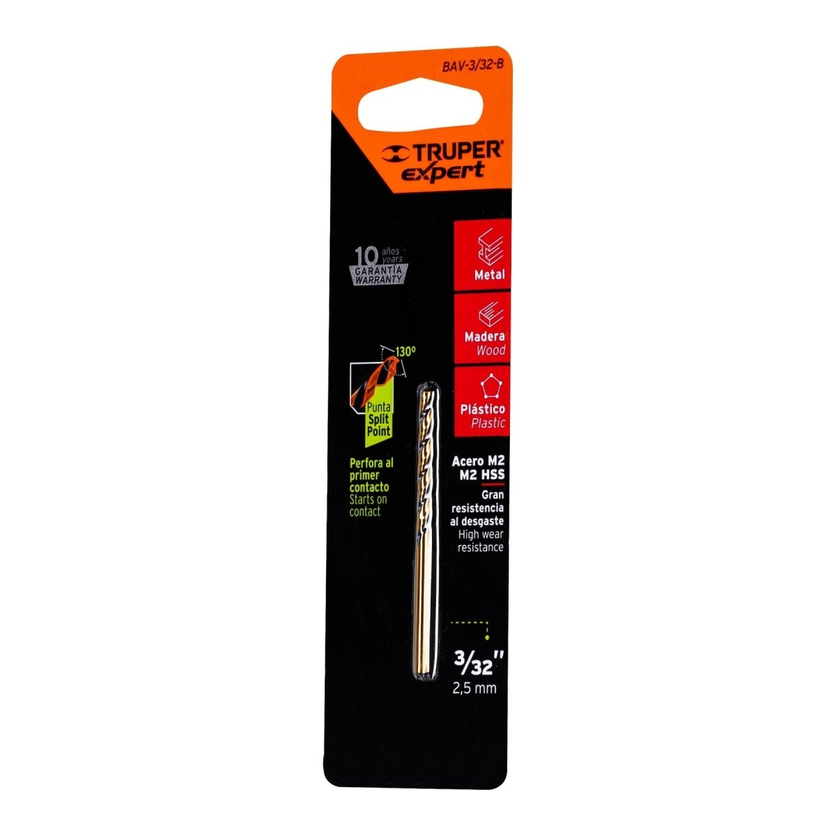 BARRENA 1/2'' X 6'' ALTA VELOCIDAD (HSS) EN BLISTER TRUPER EXPERT - SUPERMIX
