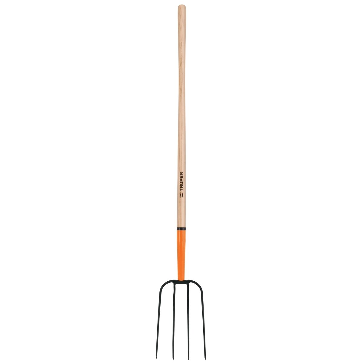BIELDO PARA PAJA DE 4 DIENTES MANGO DE MADERA 48" TRUPER.. - SUPERMIX
