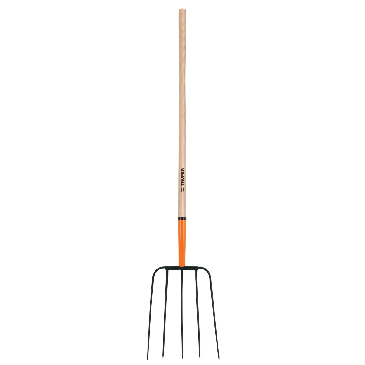 BIELDO PARA PAJA DE 5 DIENTES MANGO DE MADERA 48" TRUPER+ - SUPERMIX