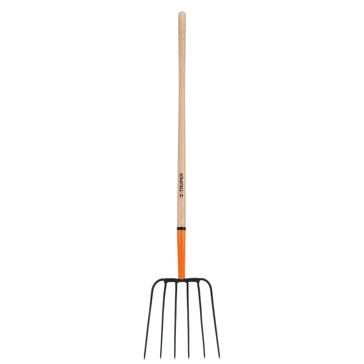 BIELDO PARA PAJA DE 6 DIENTES MANGO DE MADERA 48" TRUPER.. - SUPERMIX