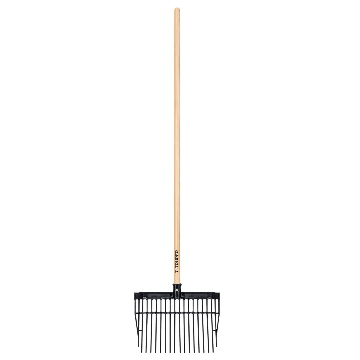 BIELDO PLASTICO DE 16 DIENTES MANGO DE MADERA 54" TRUPER.. - SUPERMIX