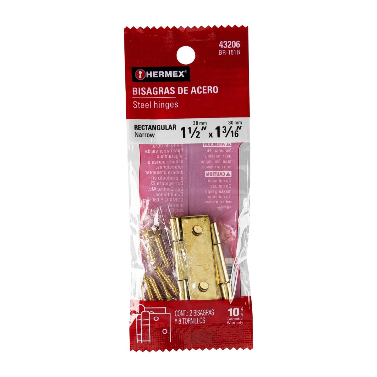 BISAGRA 2 1/2" DE ACERO LATONADO EN FUNDA HERMEX - SUPERMIX