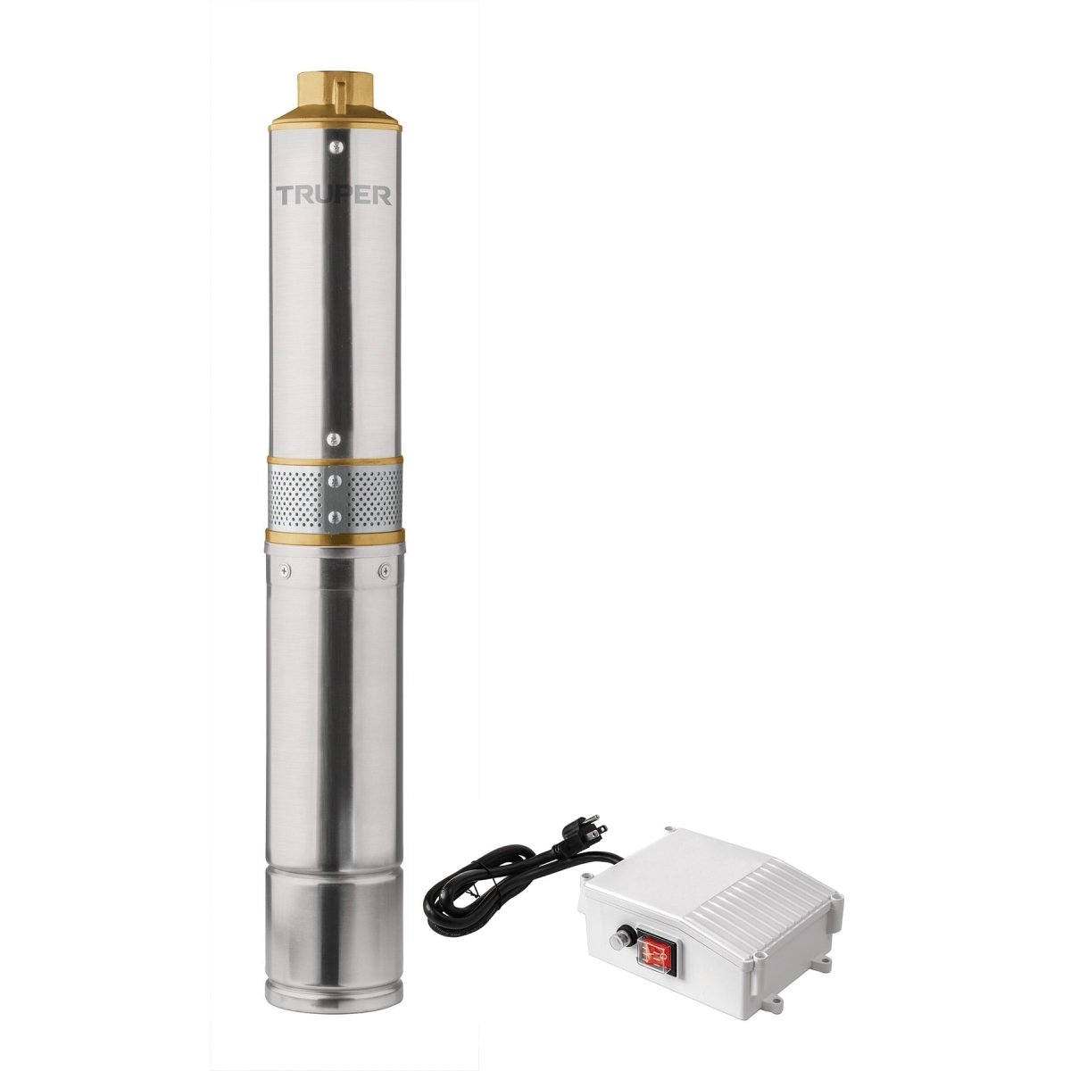 BOMBA 3/4 HP SUMERGIBLE PARA AGUA LIMPIA TIPO BALA TRUPER - SUPERMIX
