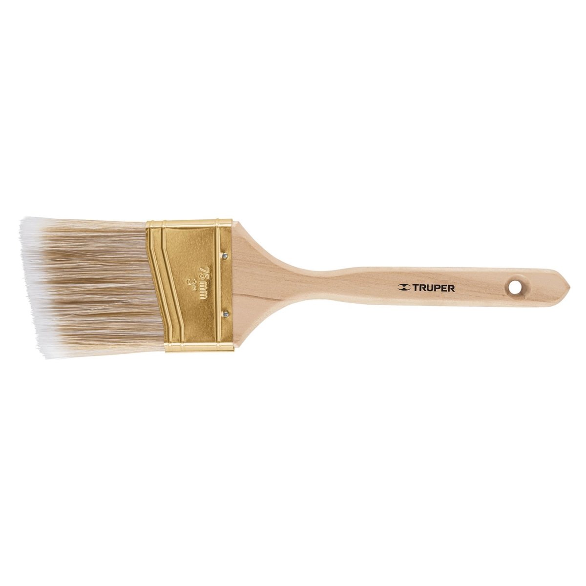 BROCHA 1 1/2'' CORTE ANGULAR PELO DE POLIESTER MANGO DE MADERA TRUPER - SUPERMIX