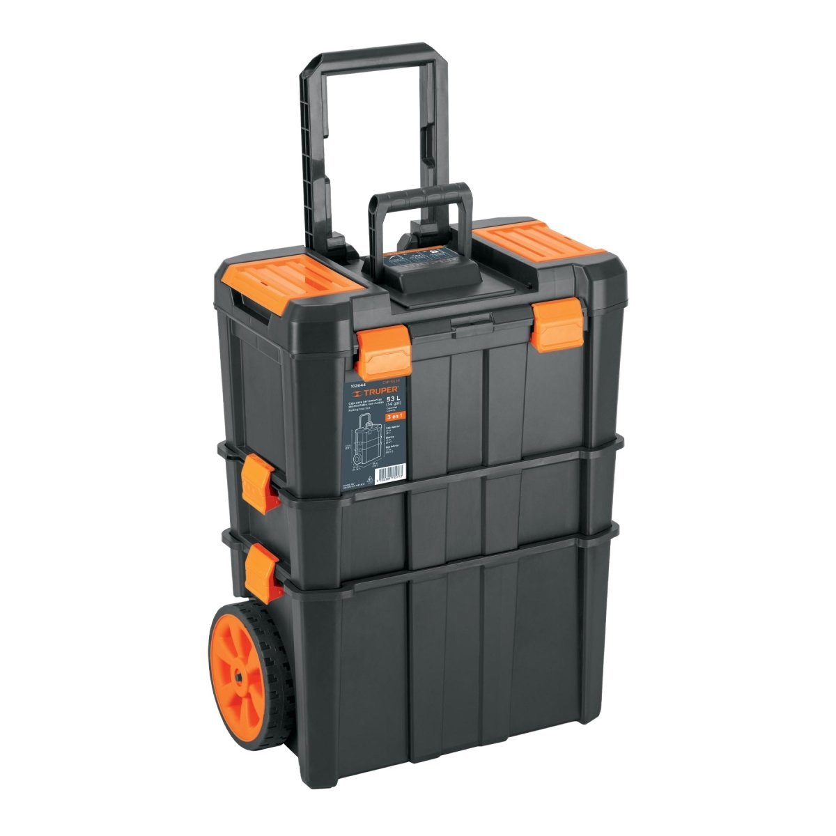 CAJA PARA HERRAMIENTAS 19"X25" CON RUEDAS 3 EN 1, TRUPER - SUPERMIX