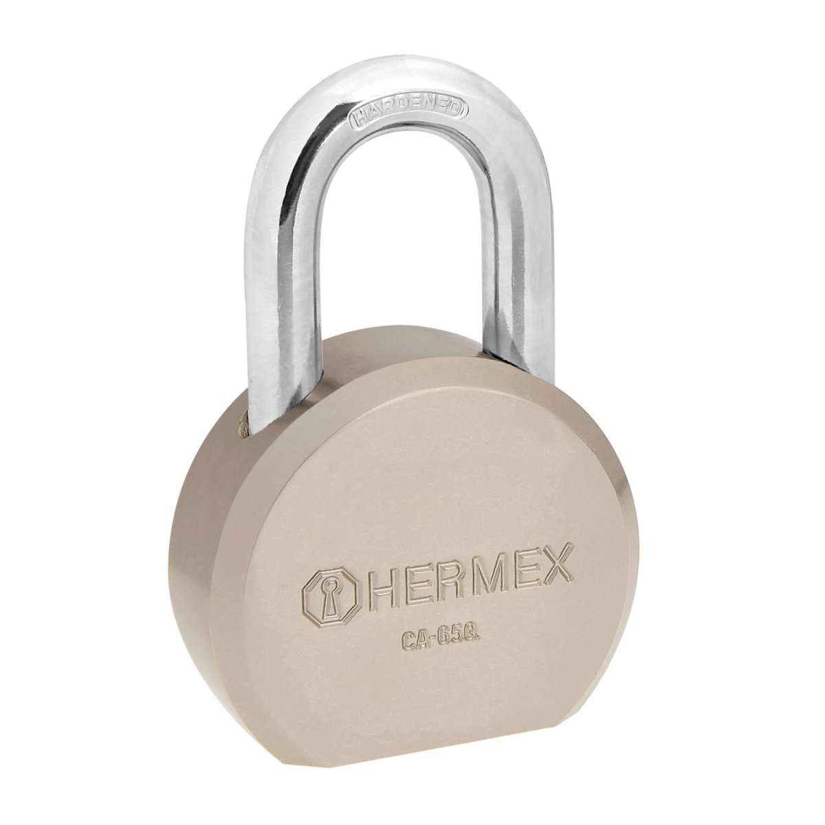 CANDADO 65MM LLAVE DE PUNTOS CUELLO LARGO DE ACERO HERMEX. - SUPERMIX