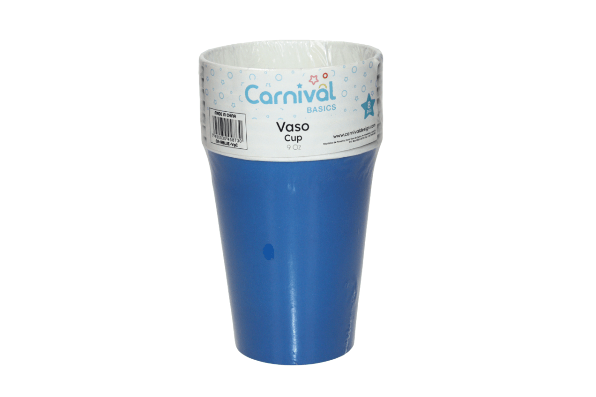 CARNIVAL VASOS CARTON No. 9 AZUL MARINO - SUPERMIX
