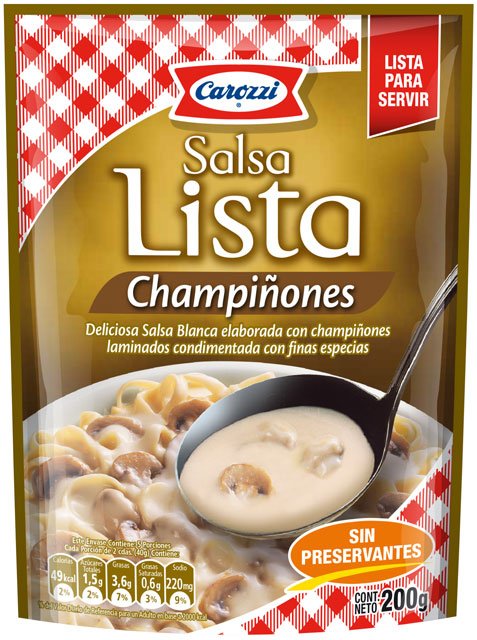 CAROZZI SALSA LISTA BLANCA CHAMPINON 20/200 GR - SUPERMIX