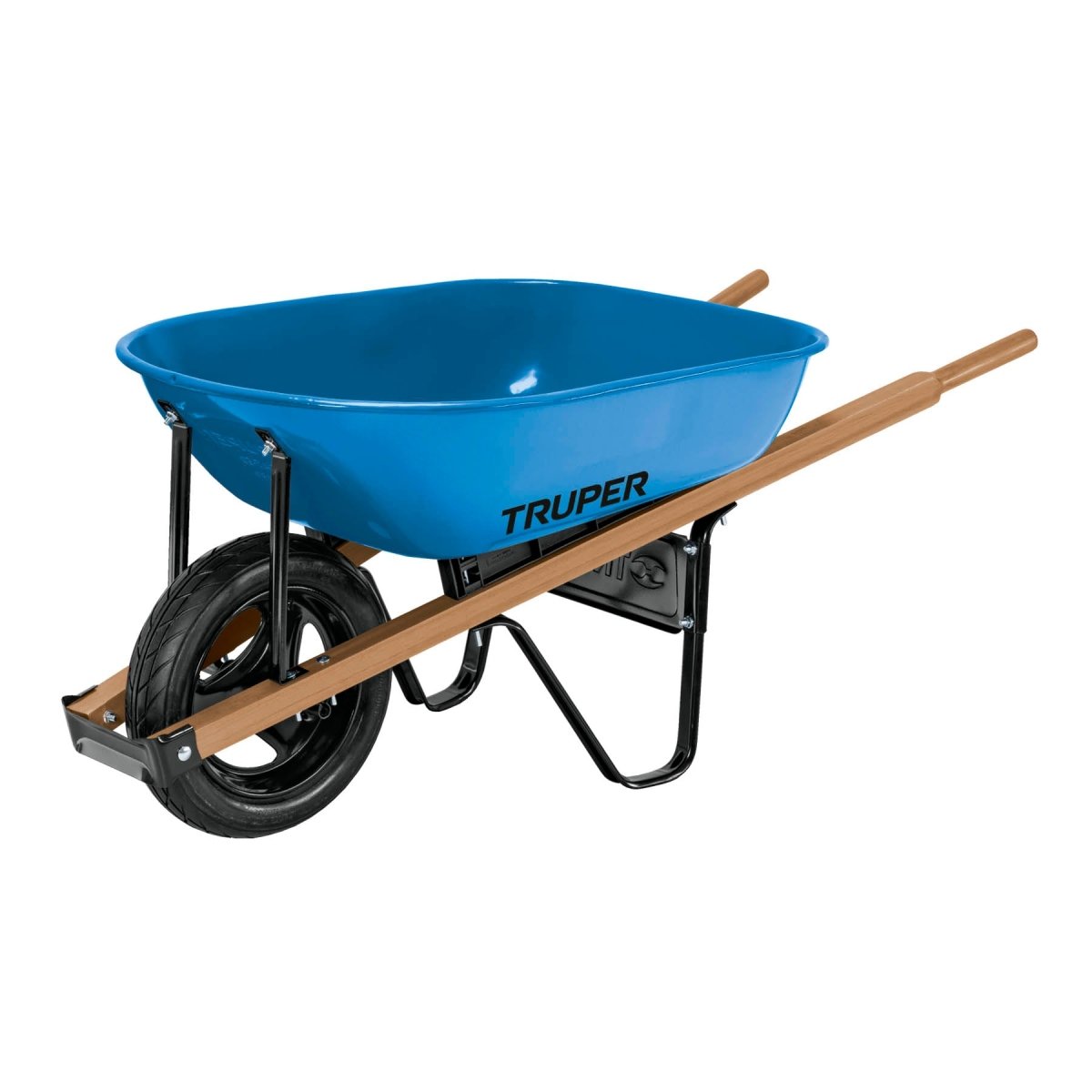CARRETILLA 5.5FT3 MANGOS DE MADERA Y GOMA IMPONCHABLE TRUPER - SUPERMIX