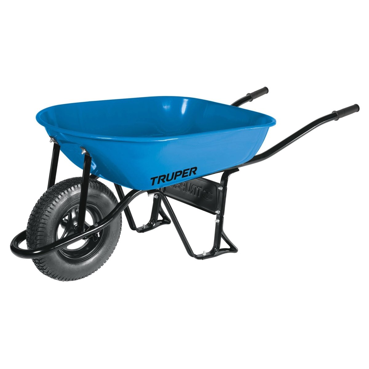 CARRETILLA 5FT3 MANGOS DE HIERRO Y GOMA REFORZADA AZUL TRUPER - SUPERMIX