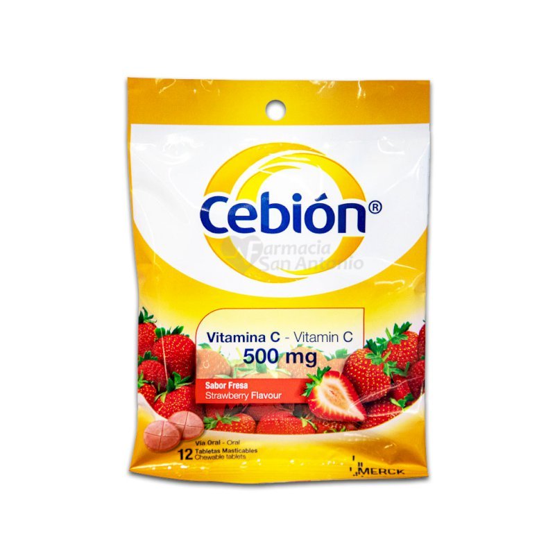 CEBION MAST. 500MG. FRESA 12 CT. - SUPERMIX