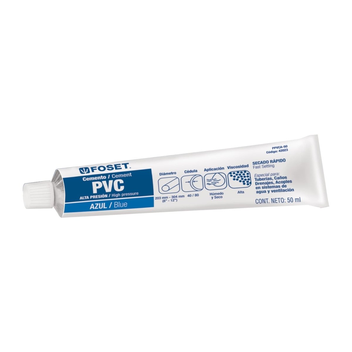 CEMENTO PVC 145ML (5OZ) AZUL FOSET - SUPERMIX