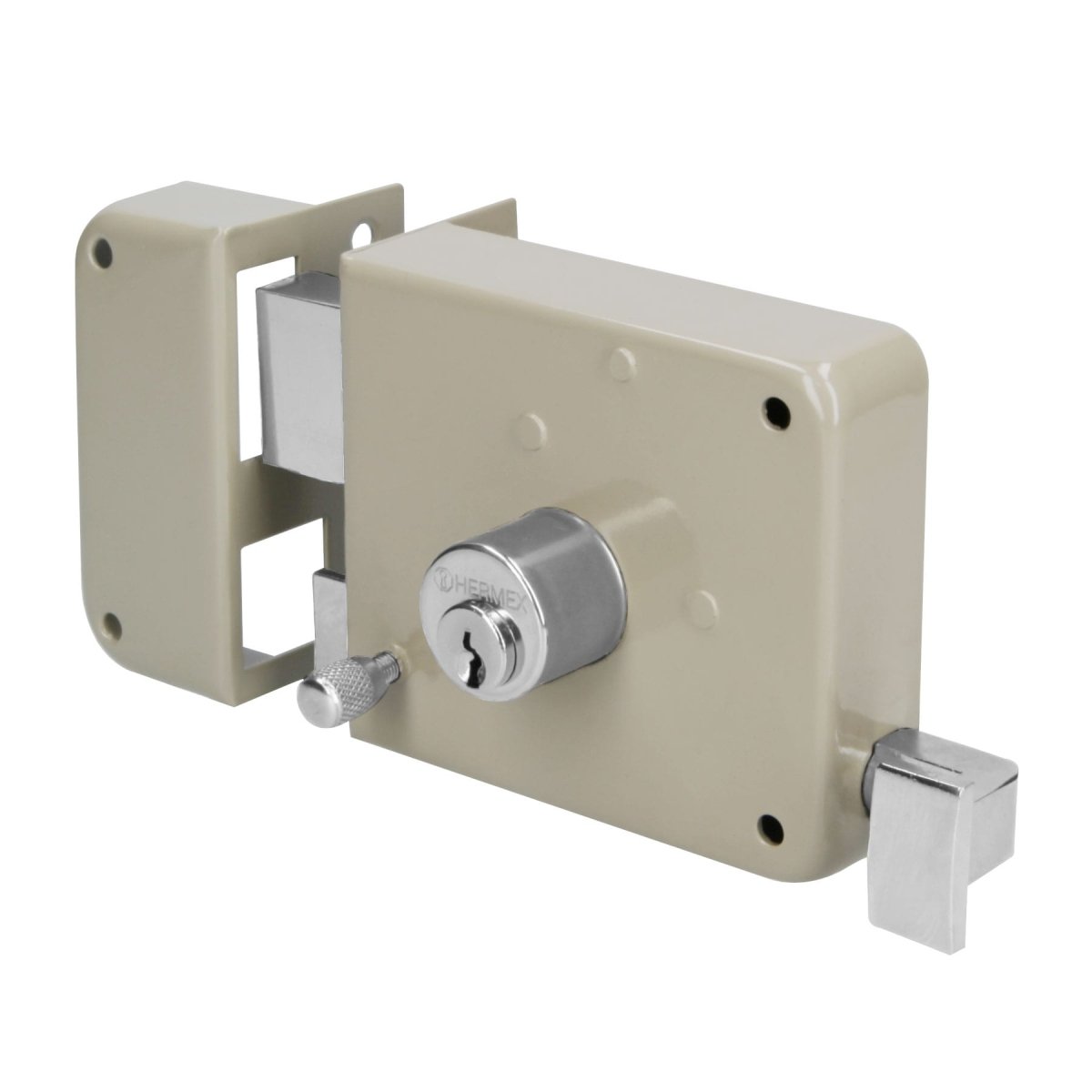 CERRADURA ATORNILLABLE CILINDRO DERECHO FACIL INSTALACION EN CAJA HERMEX BASIC - SUPERMIX