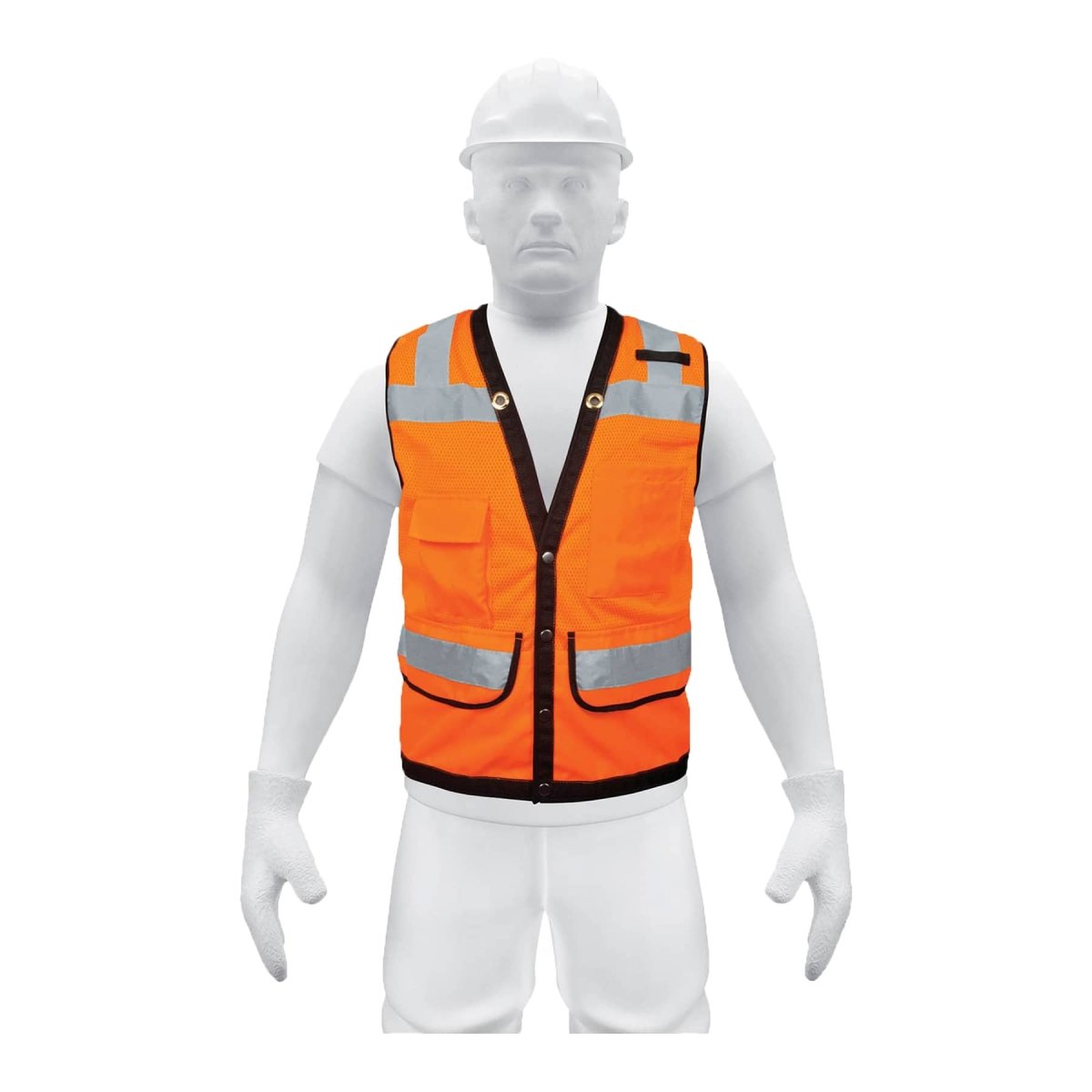 CHALECO NARANJA CON CINTA DE 2" TALLA L MAXIMA VISIBILIDAD TRUPER - SUPERMIX