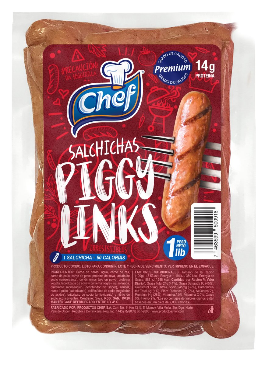 CHEF SALCHICHAS PIGGY LINKS 1 LB - SUPERMIX