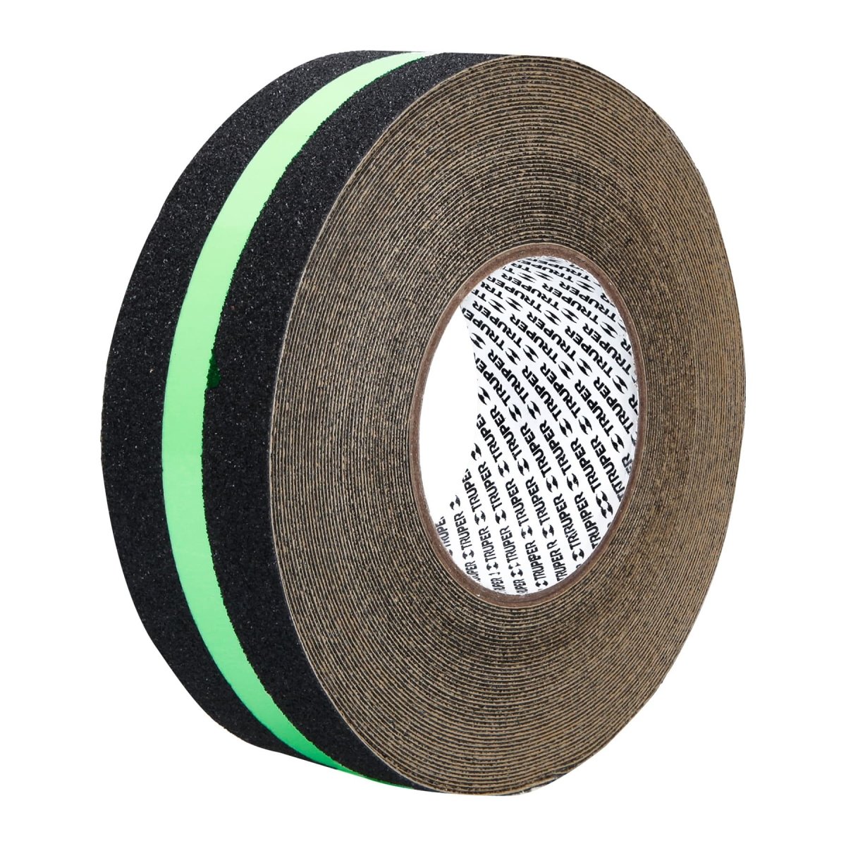 CINTA ADHESIVA ANTIDERRAPANTE 2" X 18M NEGRA FOTOLUMINISCENTE TRUPER - SUPERMIX