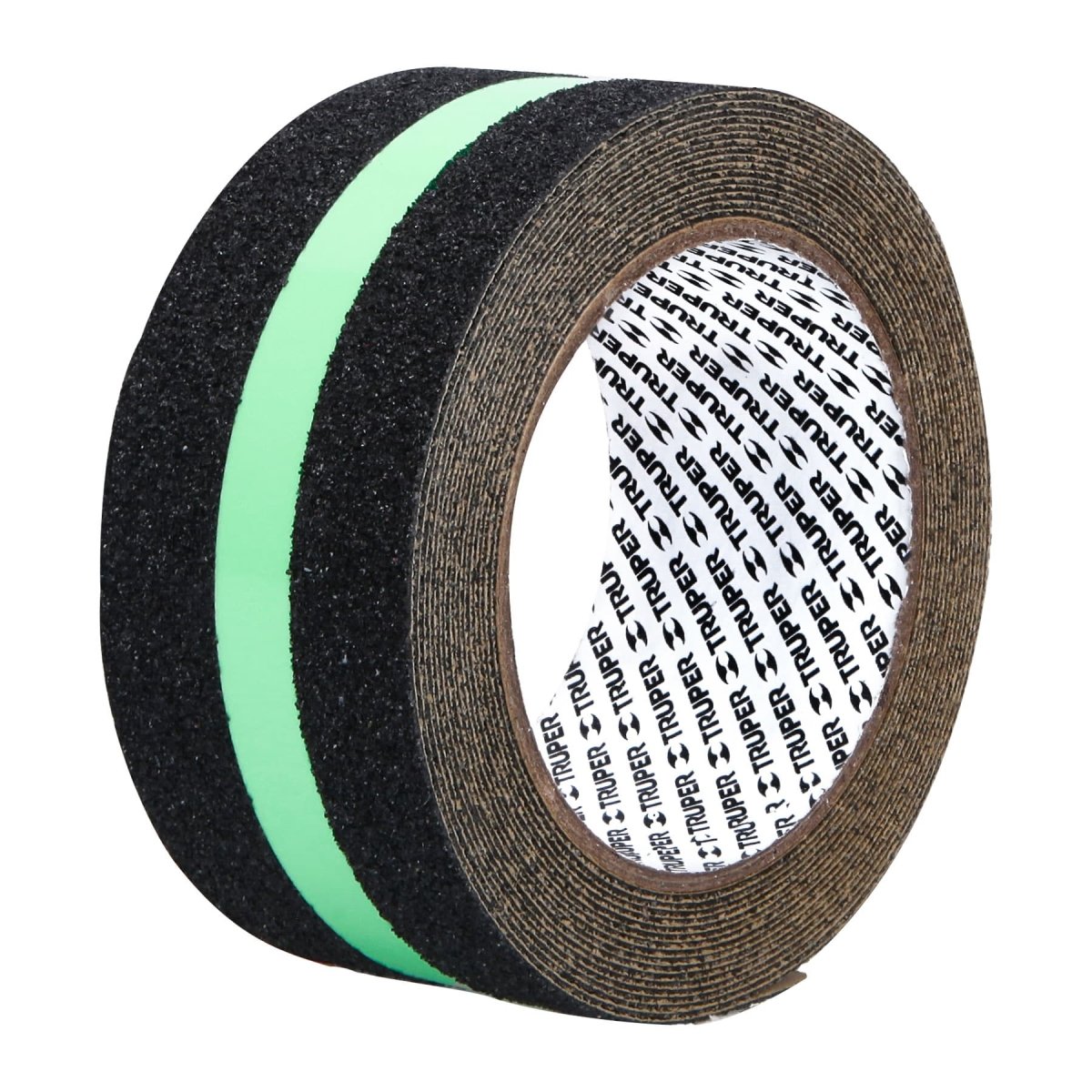 CINTA ADHESIVA ANTIDERRAPANTE 2" X 5M NEGRA FOTOLUMINISCENTE TRUPER - SUPERMIX