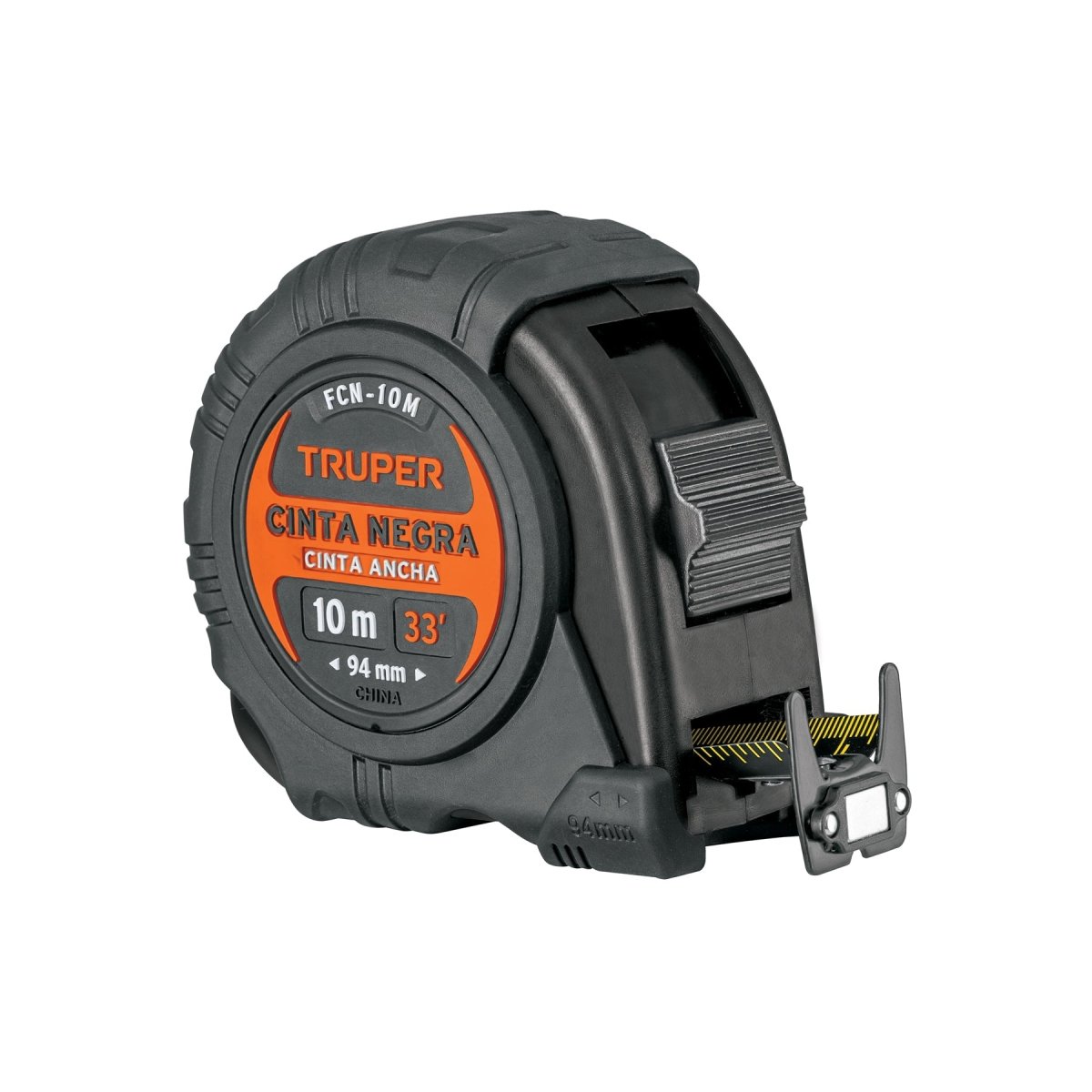 CINTA METRICA 10M NEGRA TRUPER - SUPERMIX