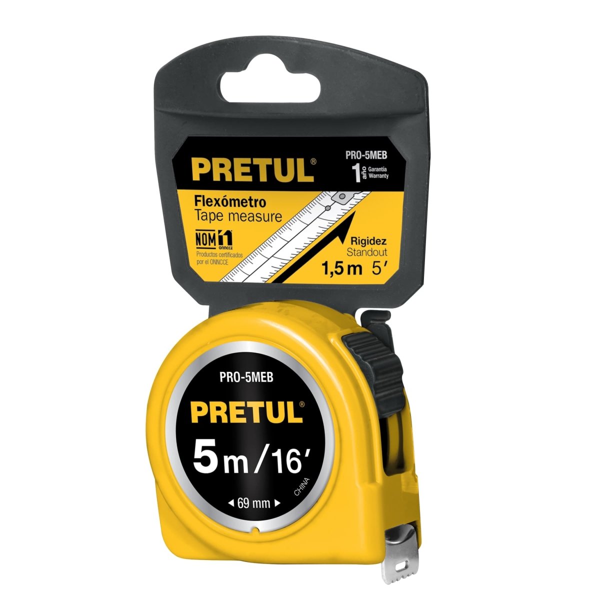 CINTA METRICA 5M AMARILLA PRETUL - SUPERMIX