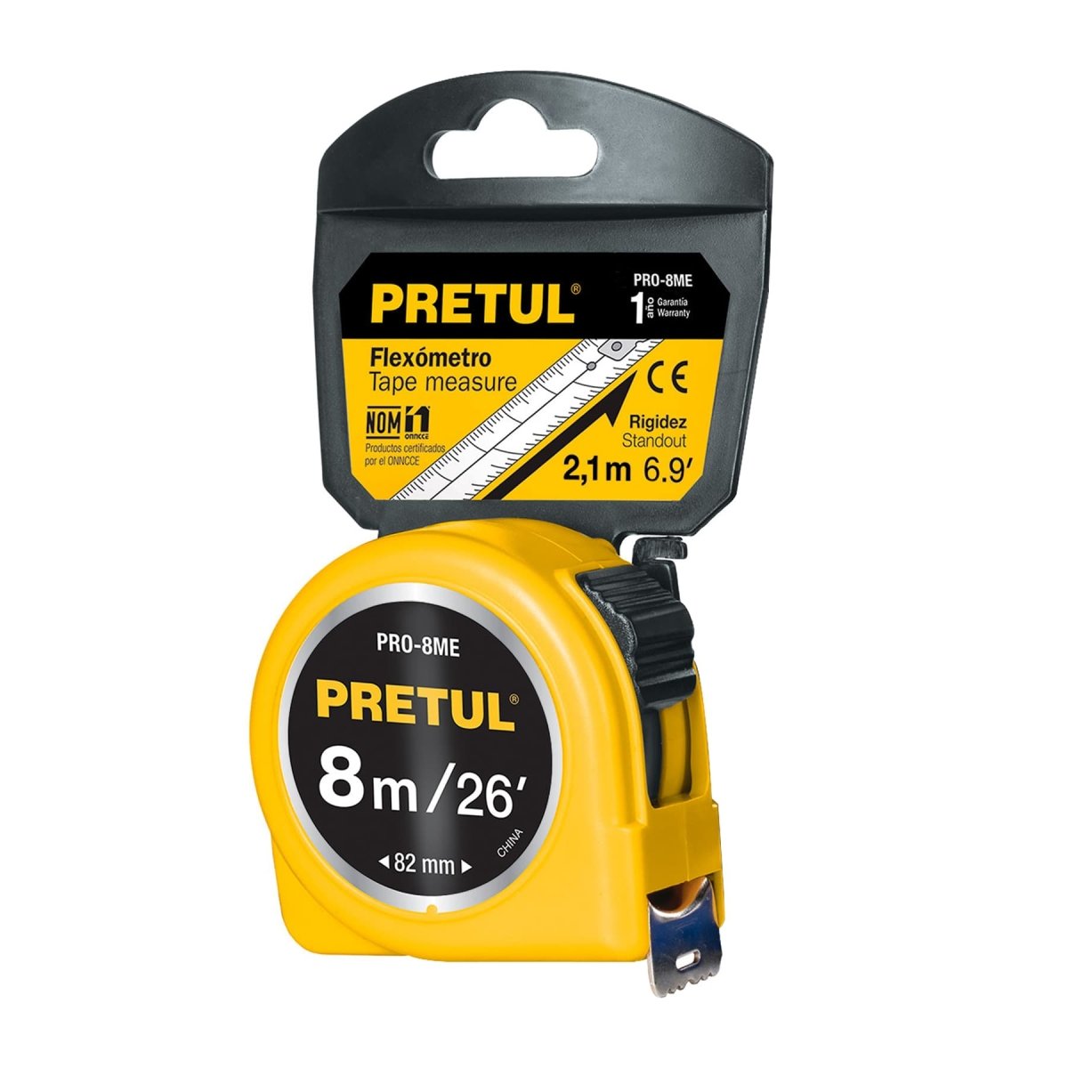 CINTA METRICA 8M ROJO PRETUL - SUPERMIX