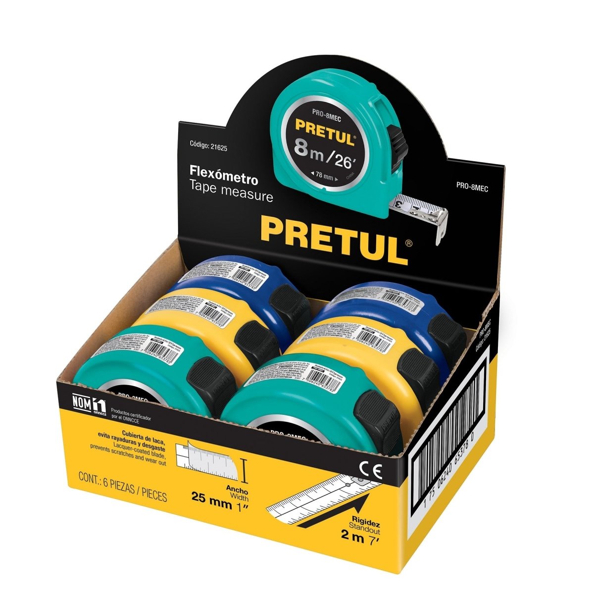 CINTA METRICAS 8M COLORES SURTIDOS PRETUL - SUPERMIX