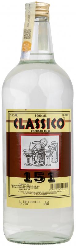 CLASSICO RON BLANCO 1000 ML 37.5% ALC. - SUPERMIX