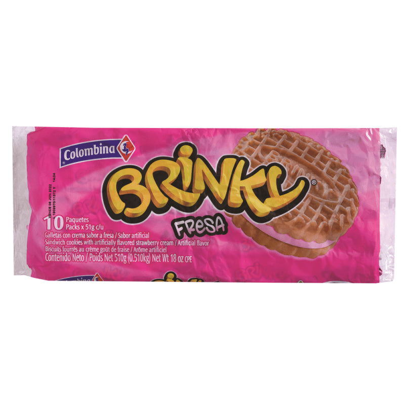 COLOMBINA BRINKY GALLETAS RELLENA FRESA 51G - SUPERMIX