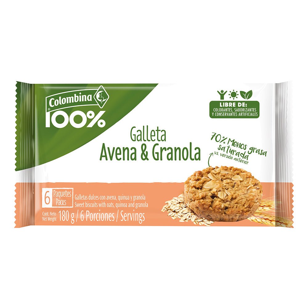 COLOMBINA GALLETA AVENA & GRANOLA 12/6/30GR - SUPERMIX