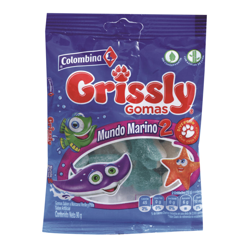 COLOMBINA GOMITAS GRISSLY MUNDO MARINO 90 GR - SUPERMIX