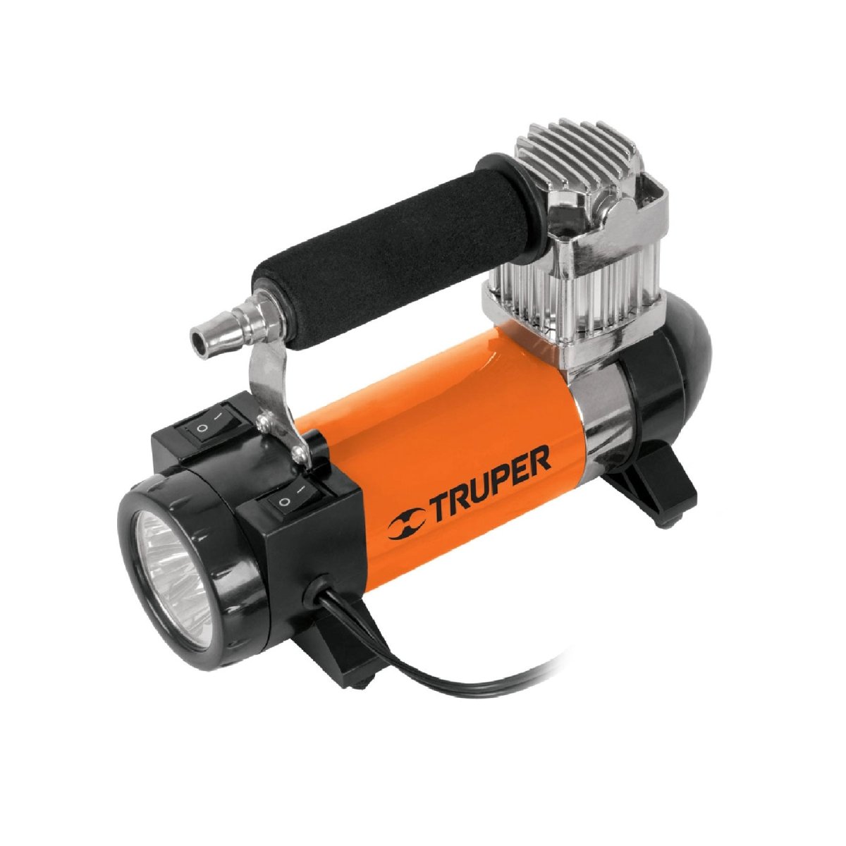 COMPRESOR DE AIRE 12 VOLTIOS CON LINTERNA PARA AUTO TRUPER - SUPERMIX